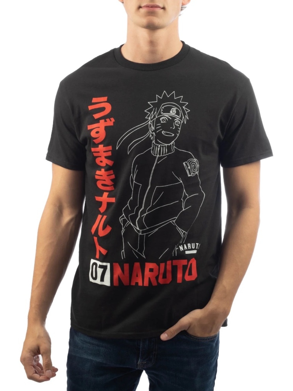 Naruto Shippuden Men's Kanji '07 Anime Graphic Tee Shirt NEW